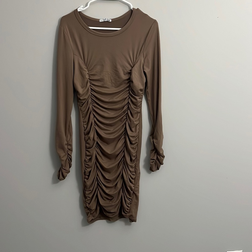 Ruched body con dress